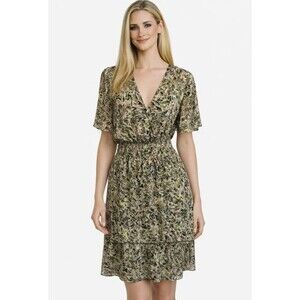 Blacktape Dress Mini Elastic Pencil Dress Womens Sz Small Ruffled 24" Waist NWT